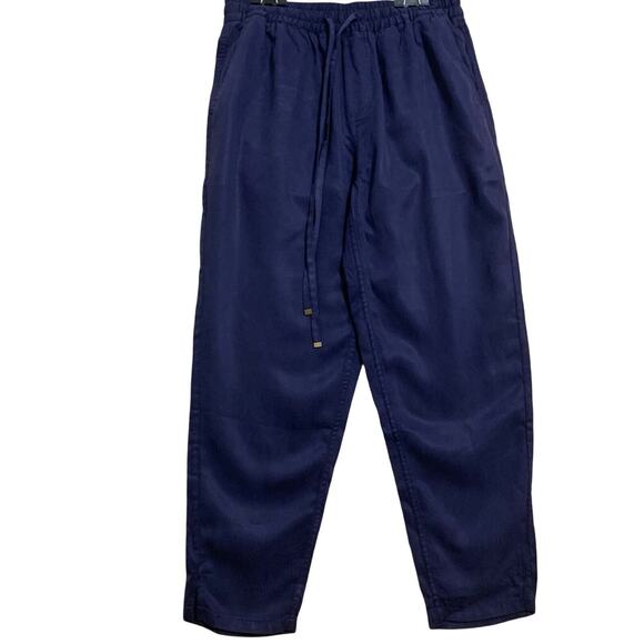 FAT FACE PERTH Navy Indigo Blue Tapered TENCEL Lyocell Trousers Sz 2 NWT - Picture 2 of 13